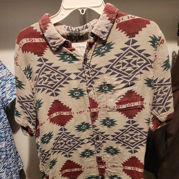 Native Print Button Down - Picture 1 of 2